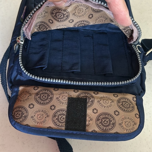 Navy Nylon Jinqiaoer MultiCompartment Mini-Messenger Crossbody Purse - Picture 4 of 9